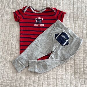 Carter's Red and Gray Matching Football Set